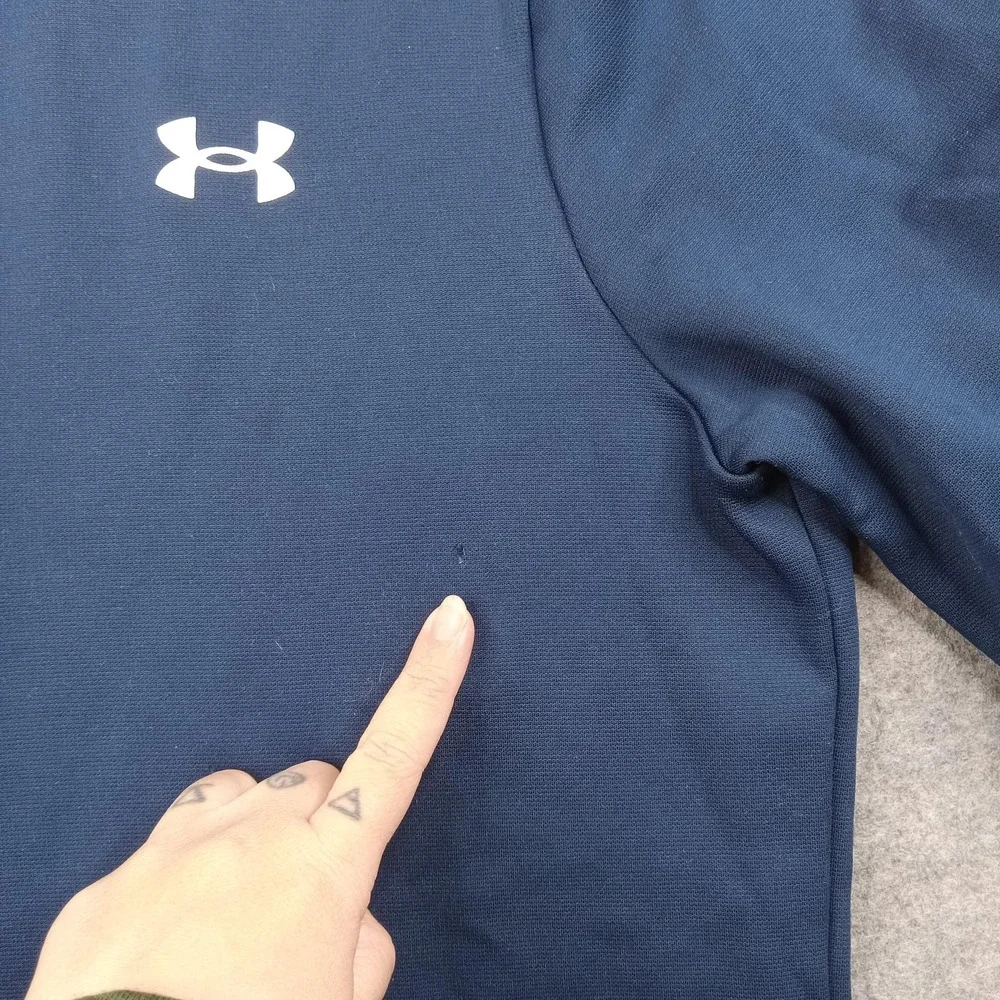 Under Armour Pullover Mens Small Blue‎ 1/4 Zip Long Sleeve Fleece Top Athletic